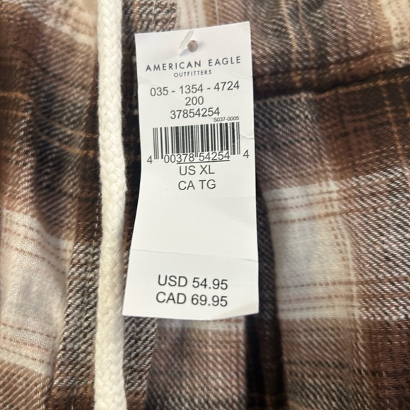 American Eagle Outfitters Brown Plaid Hoodie - Picture 4 of 5